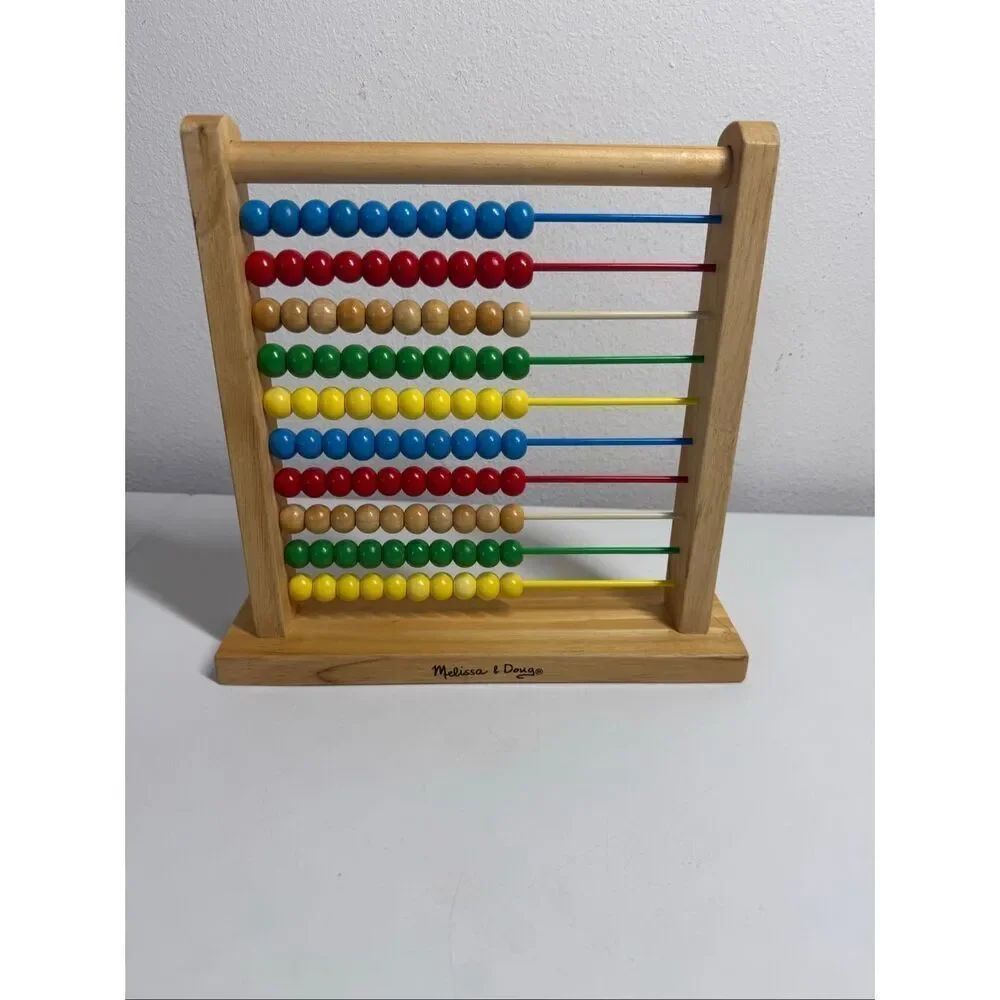 Melissa & Doug Abacus - Classic Wooden Educational Counting Toy With 100 Beads